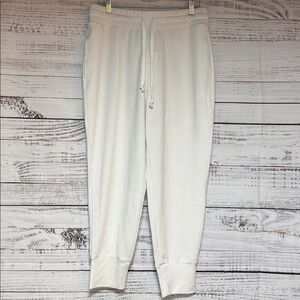 Fabletics Off-White Drawstring Jogger Pants